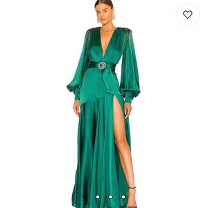 Emerald Long Sleeve Evening Dress
